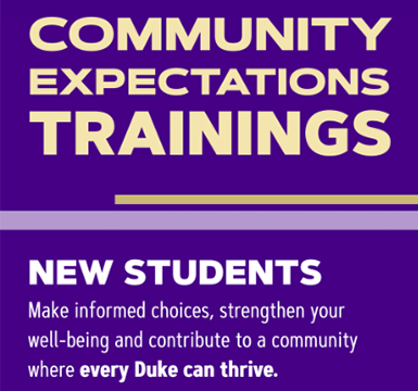 Community Expectations Trainings for New Students