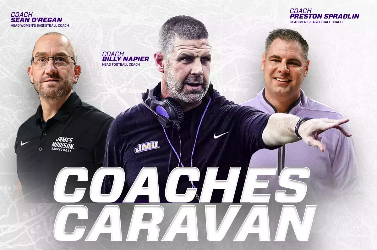 Coaches Caravan photos and names of football and basketball coaches