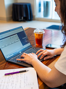 student at computer