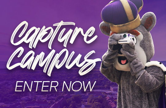 Duke Dog with a camera; Capture Campus Enter Now
