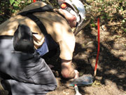 Colin King working in a minefield