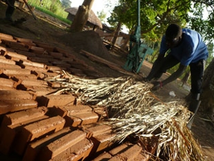 drying bricks