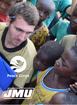 student with African children