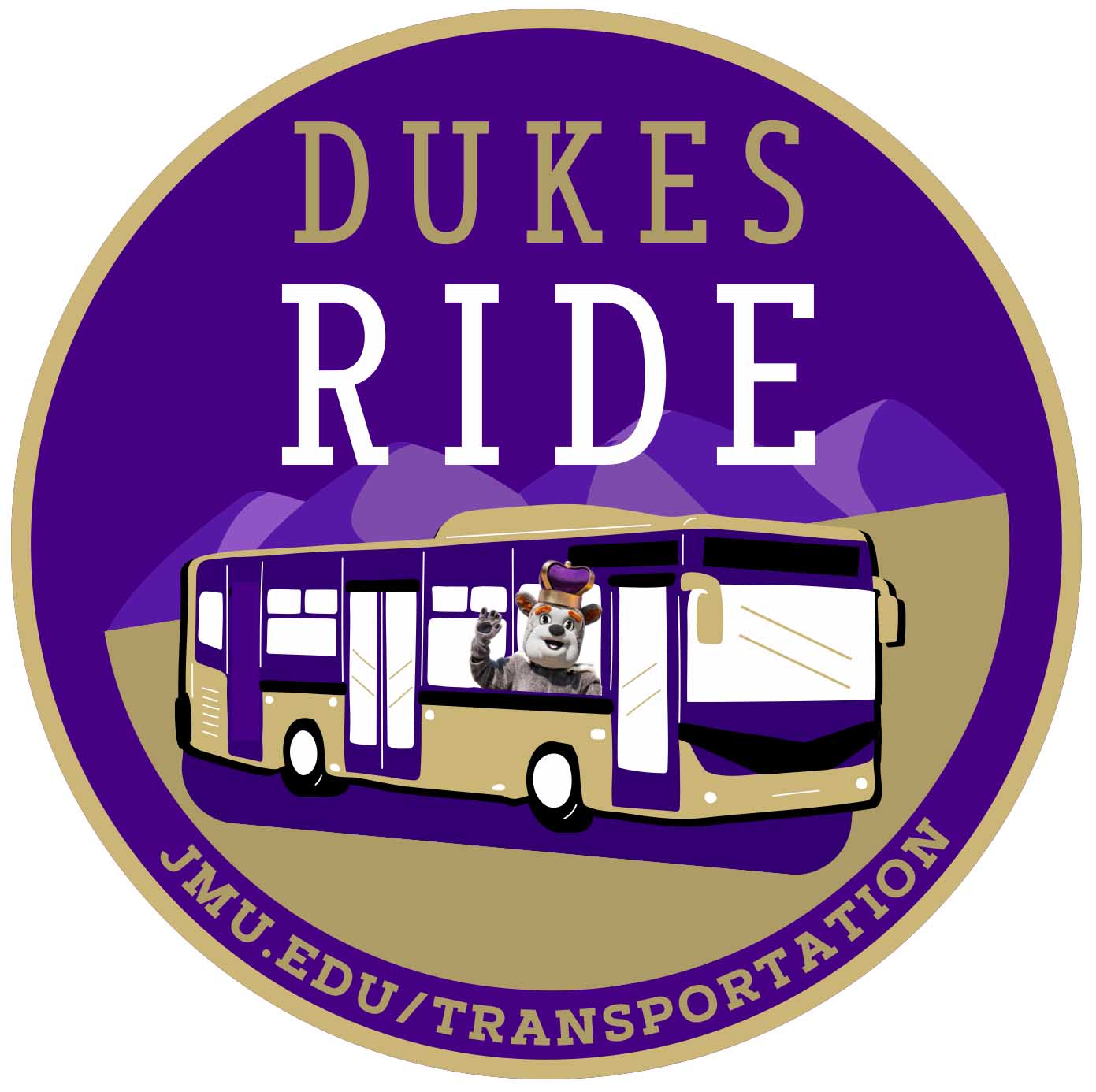 Duke Dog on a bus