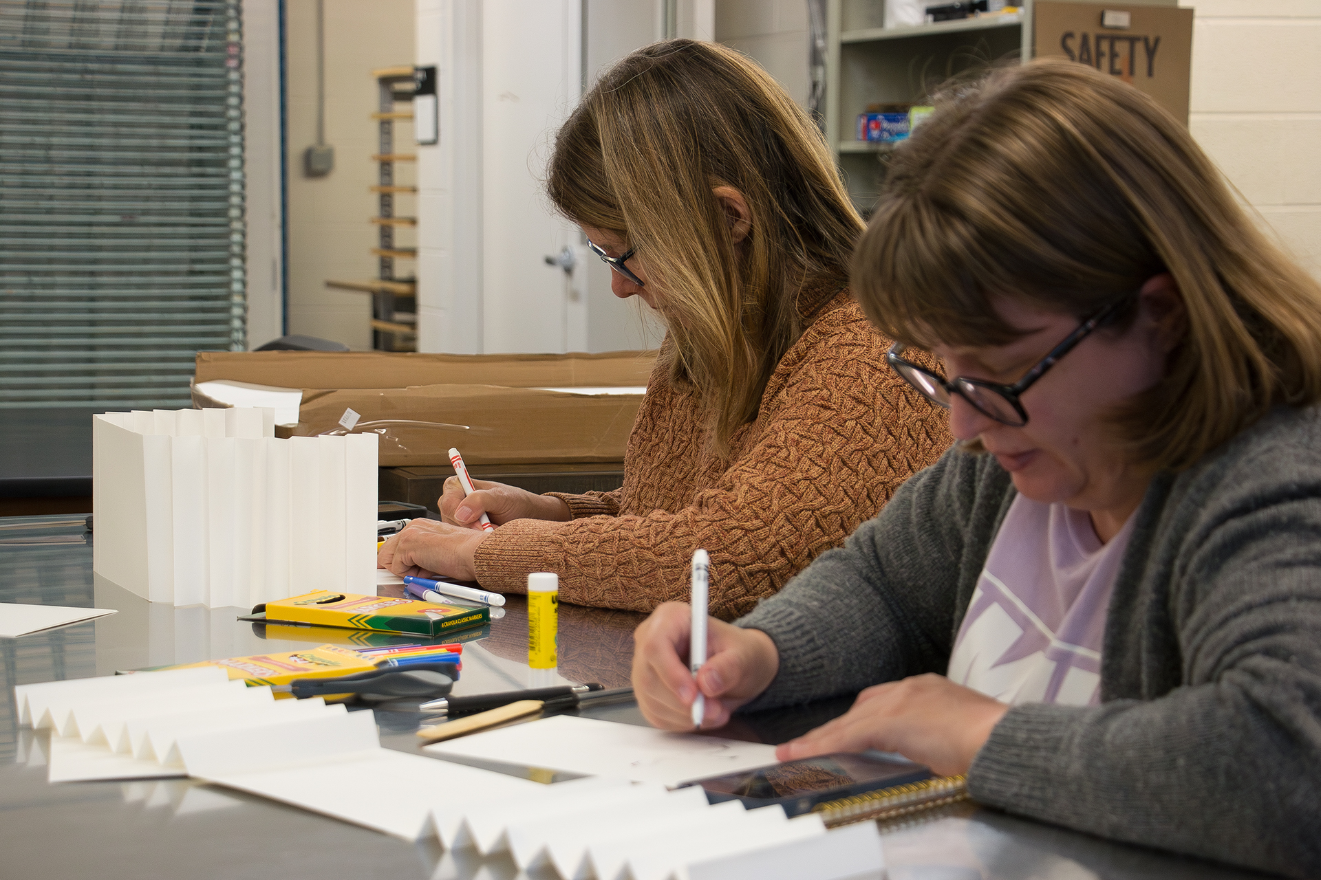 participants making tunnel books
