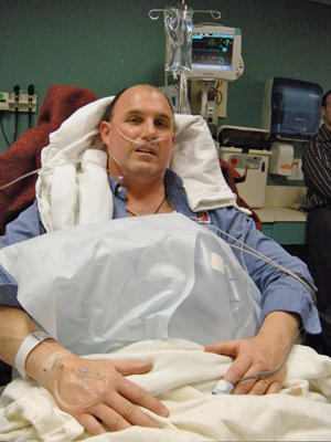 Dave Sanderson in hospital