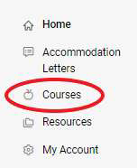 Left side menu within Accommodate.