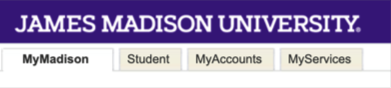 Screenshot of MyMadison showing the Student tab