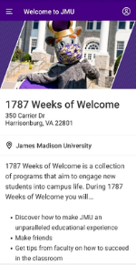 1787 Weeks of Welcome Overview screenshot