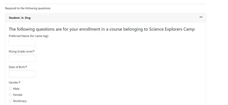Additional Questions Screenshot