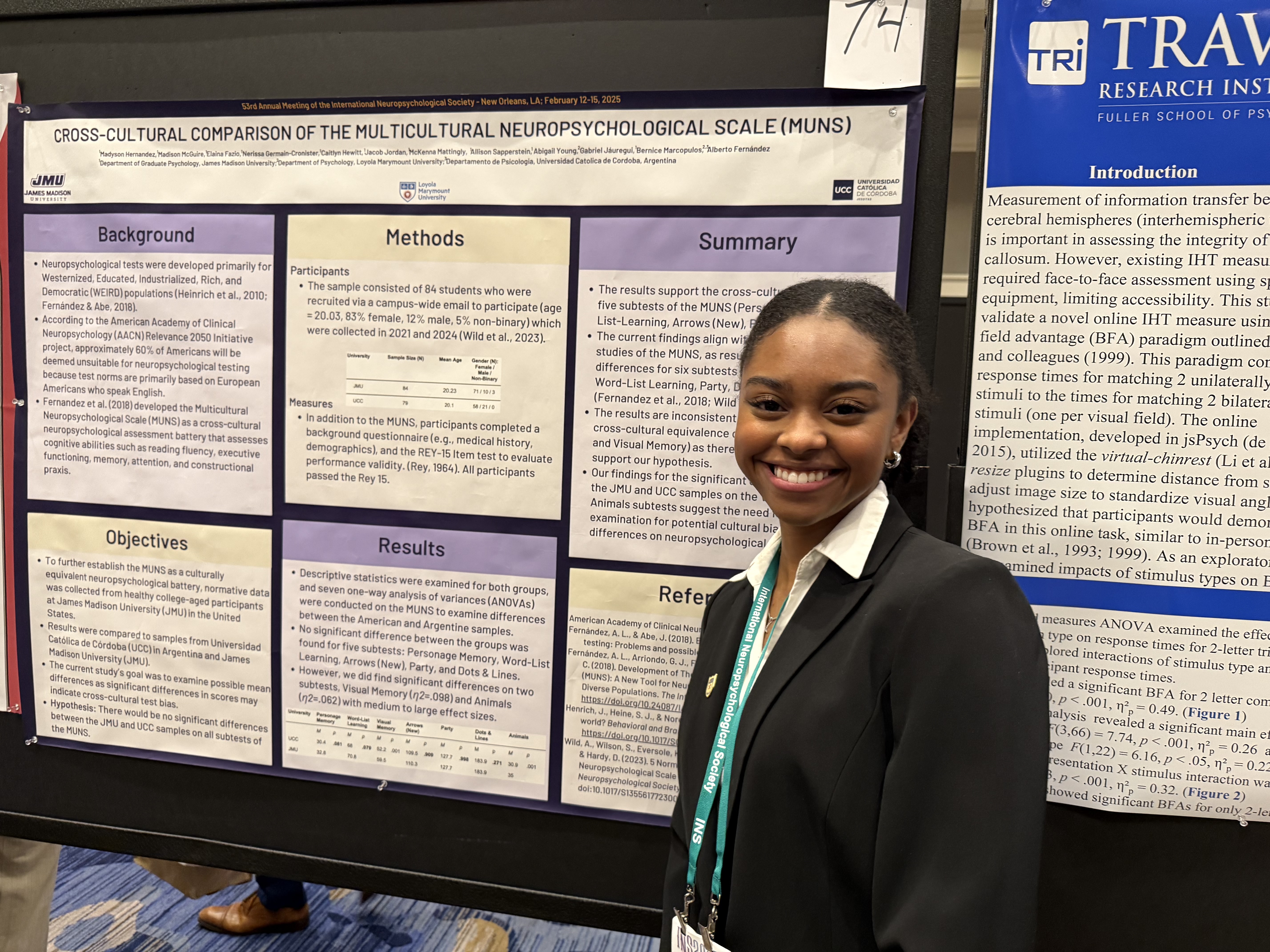 Madison Mcquire, winner of the Graduate Travel Grant Award Spring 2025, at INS 2025, New Orleans,  Louisiana