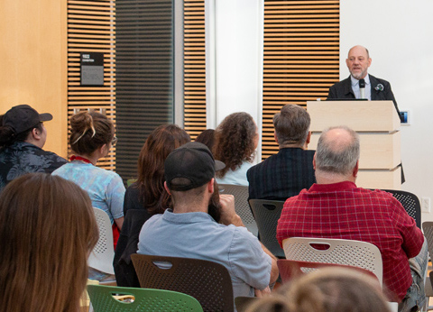 Lecture in Duke Hall Court