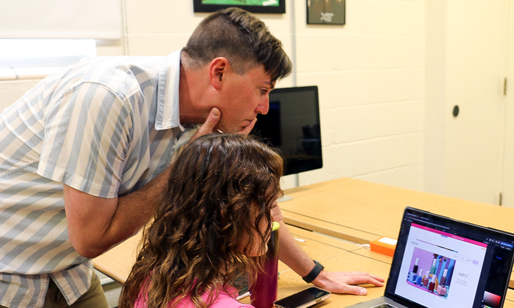 David Hardy with student