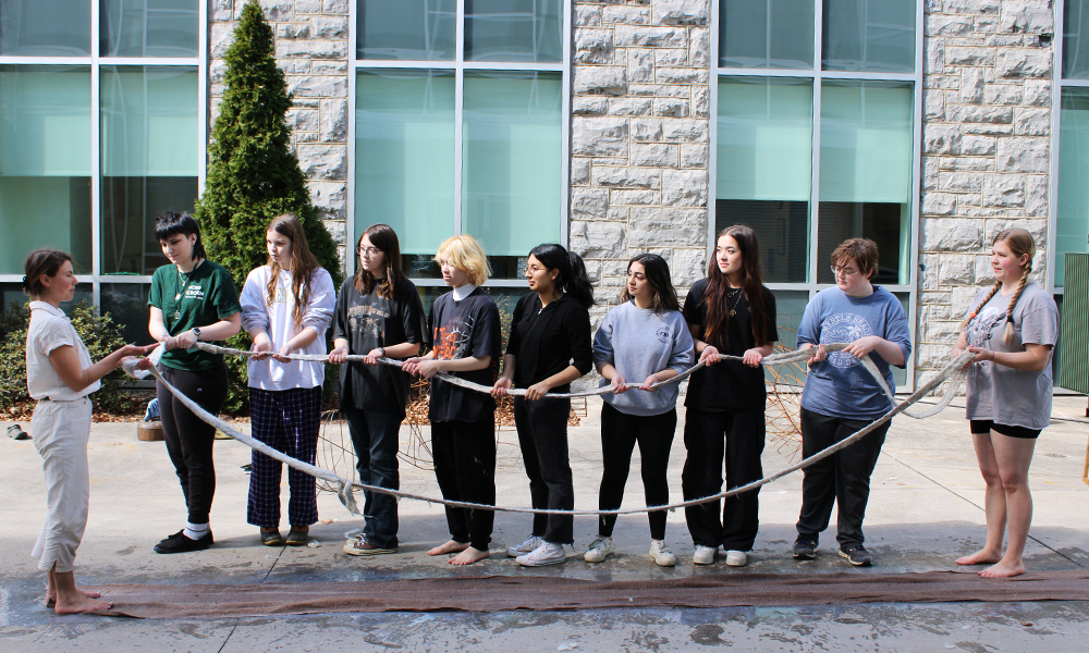 fibers students outdoors