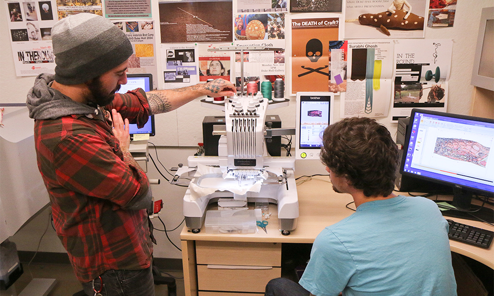 fibers instructor with student