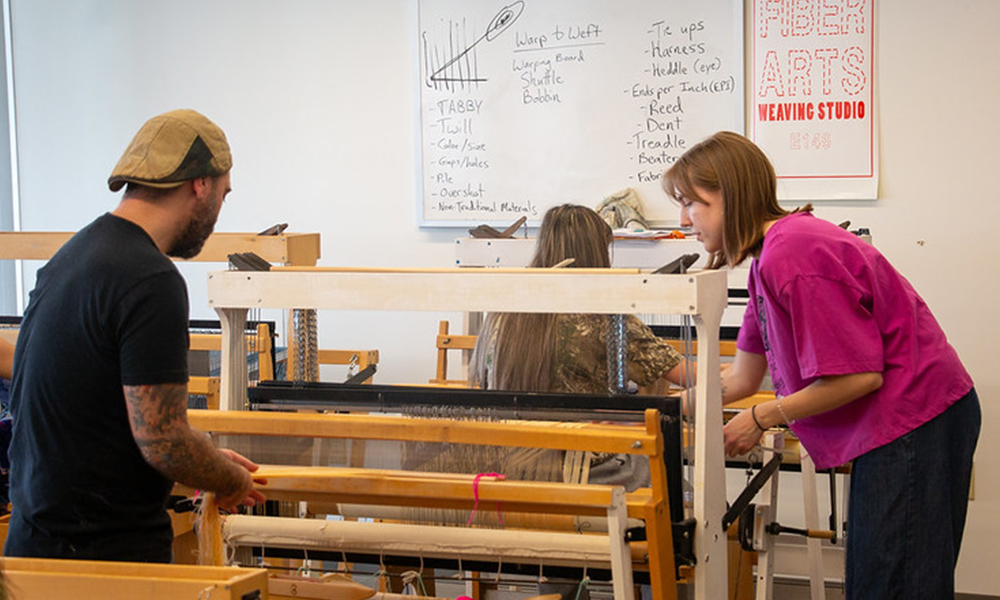 fibers instructor with student
