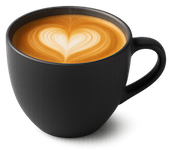 mug of coffee with foam heart