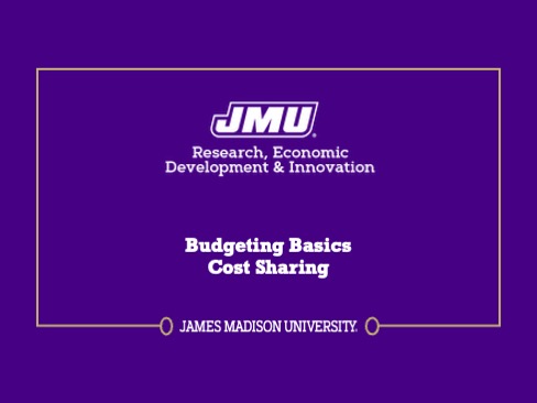 A video describing how to handle cost sharing when developing a budget.