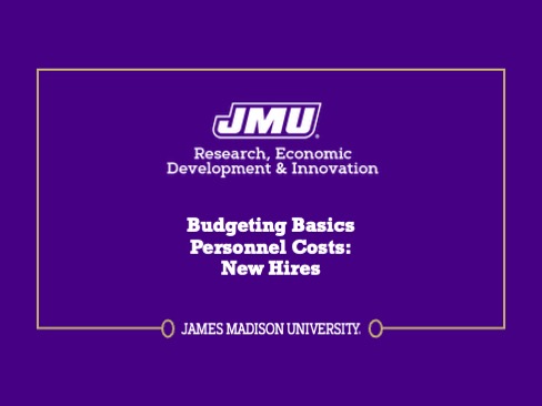 A video describing how to budget for hiring new employees on sponsored programs.