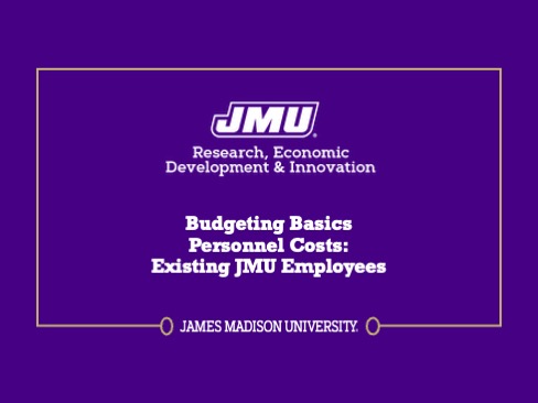 A video describing how to budget to pay for the work of existing JMU employees.