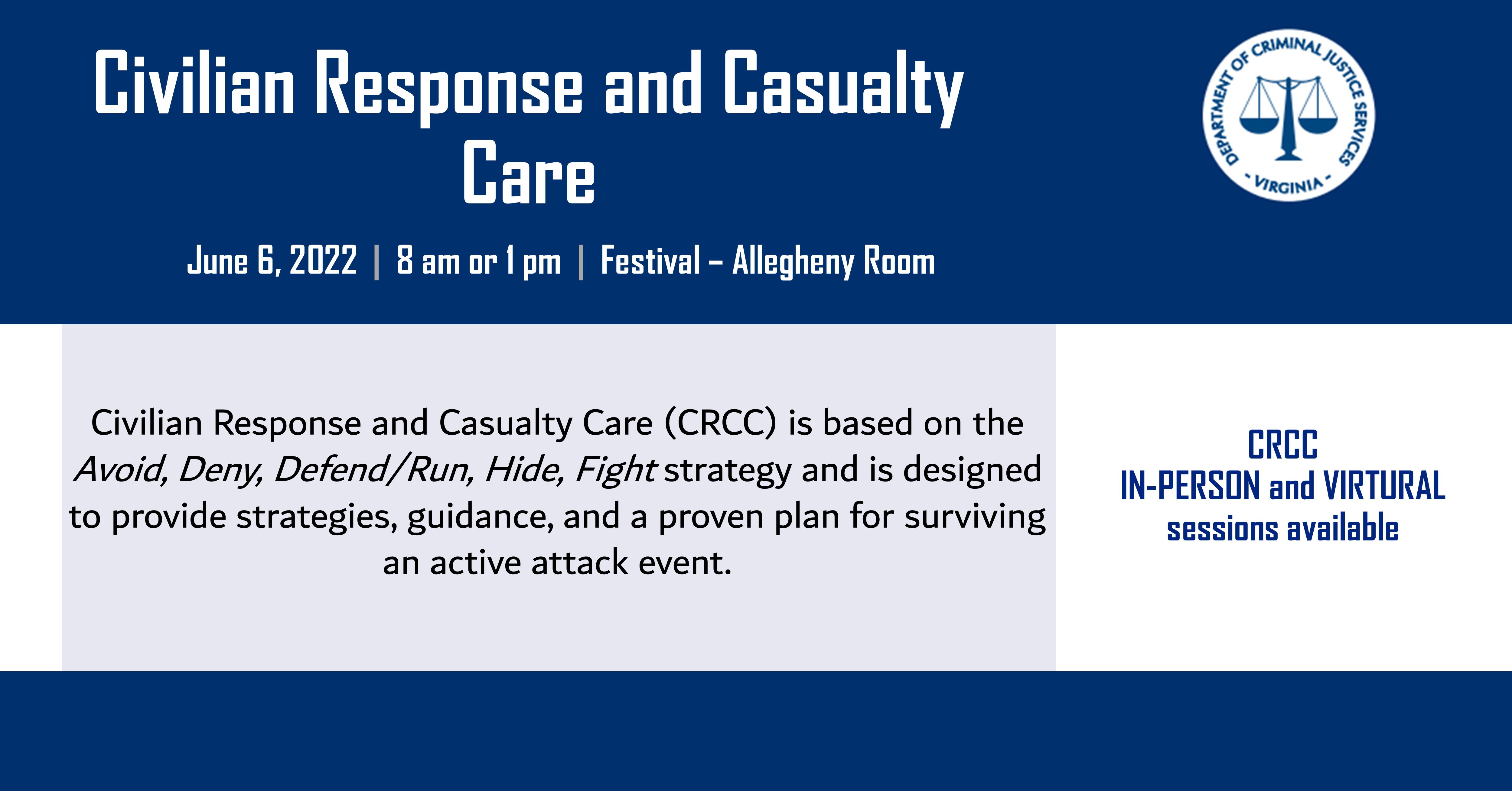 Register for the Civilian response and casualty care event
