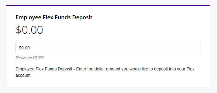 Input the amount you want to add to your FLEX account