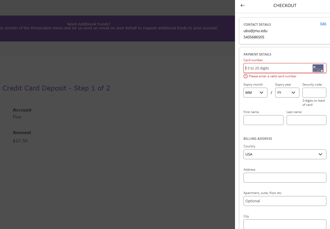 Enter in your payment info on the right side pop out. 