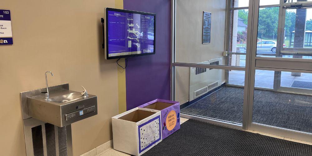 Union First Floor collection box area is located just inside TDU entrance under building directory.
