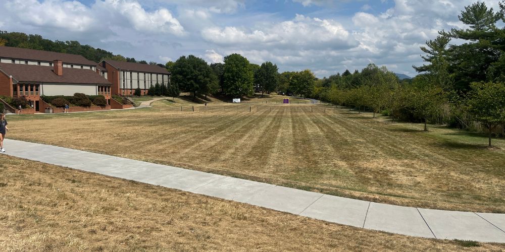Hillside Field is an expansive green space centralized on campus.