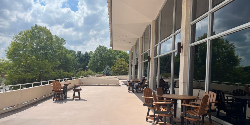 The Union Patio offers a number of seating options for relaxation or small gatherings.