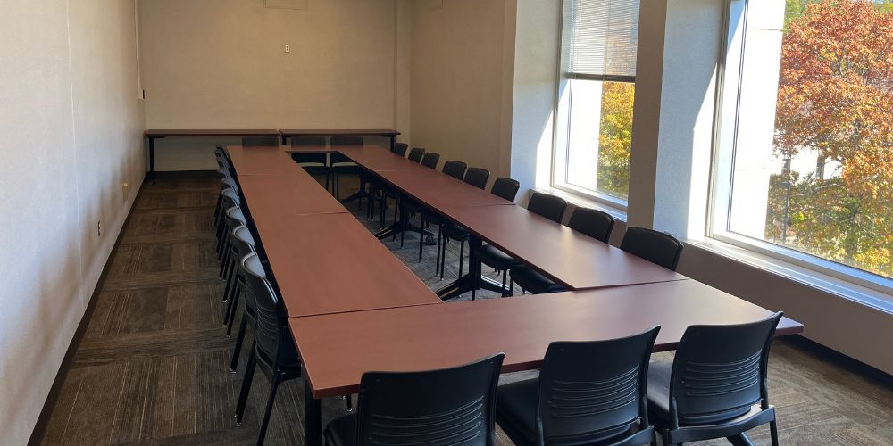 Conference room viewed from left rear of room